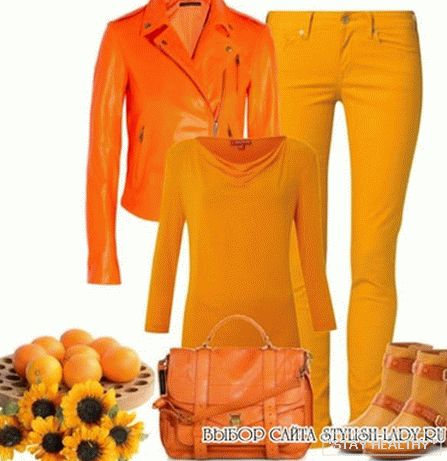 С чем носить оранжевую куртку, фото