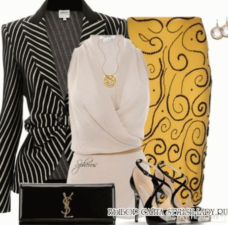 С чем носить желтую юбку, фото